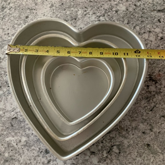 3 Aluminum Heart Shaped Cake Pan Set Tin Muffin Chocolate...